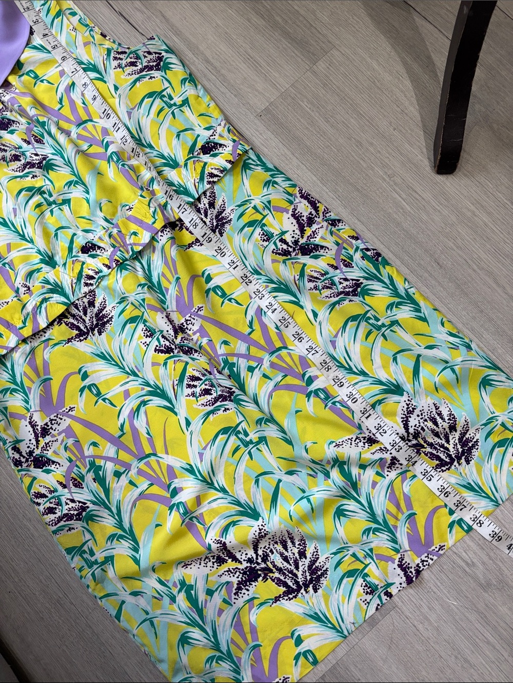kate spade Yellow Tropical Print Mini Dress with Lavender Collar - Picture 14 of 15